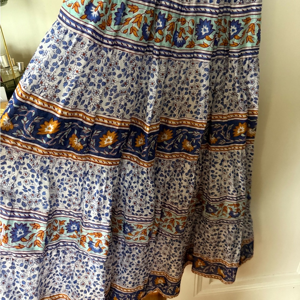 Calypso St. Barth Blue and White Patterned Maxi Dress - Picture 4 of 4